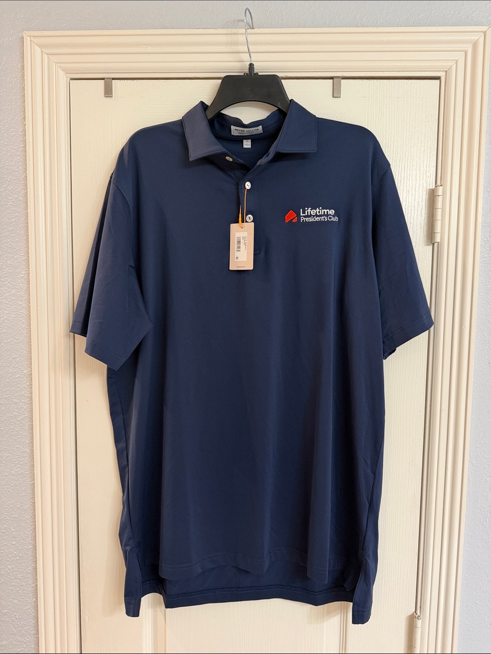 Peter Millar Navy Men's Polo with Lifetime Presidents Club Logo